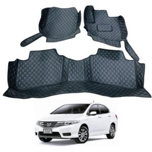 Honda City 7D Floor Mats | 3 Pcs | Model 2009 - 2020 | City Best Floor Mats | City 7D Floor