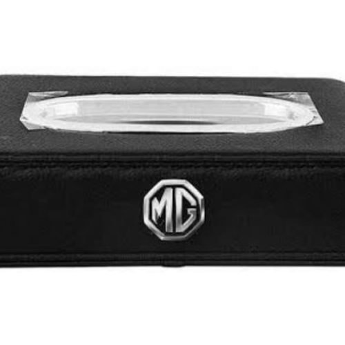 High Quality Tissue Box for Car – MG Logo –  Leather – Black
