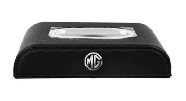 High Quality Tissue Box for Car - MG Logo -  Leather - Black