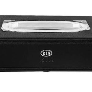 High Quality Tissue Box for Car - KIA Logo -  Leather - Black