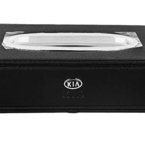 High Quality Tissue Box for Car – KIA Logo –  Leather – Black