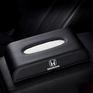 High Quality Tissue Box for Car - Honda Logo -  Leather - Black
