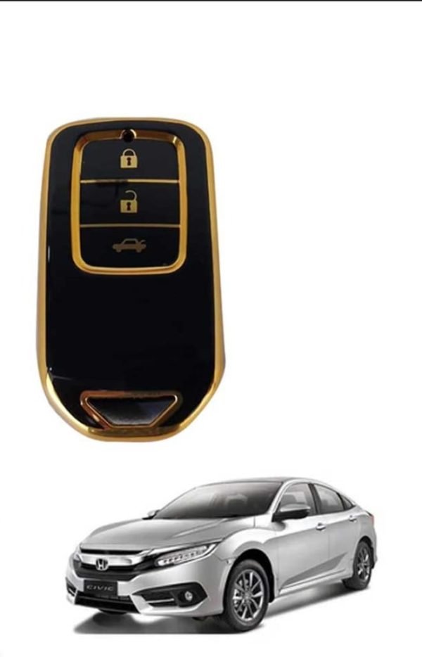 Exclusive Gold-Line Honda Civic 2016-21 TPU Key Cover