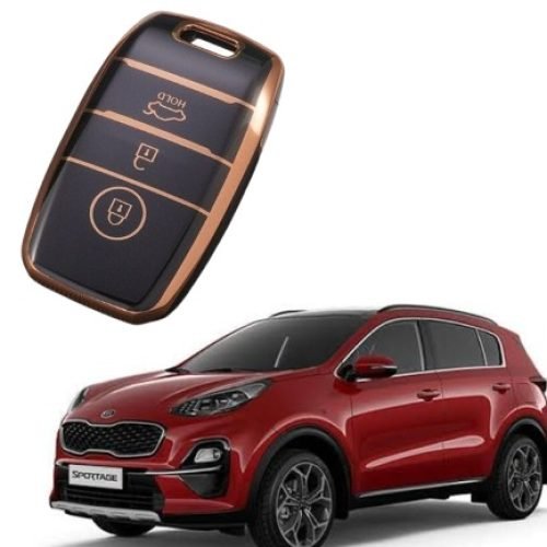 Exclusive Gold-Line Kia Sportage TPU Key Cover 2019-22