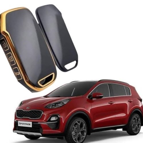 Exclusive Gold-Line Kia Sportage SIDE BUTTON TPU Key Cover 2019-22