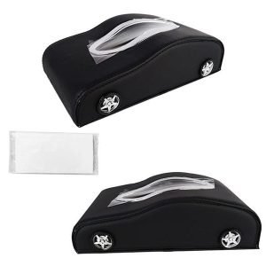 Exclusive Car-Shape Leather Tissue Box - Black