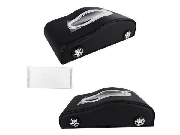 Exclusive Car-Shape Leather Tissue Box - Black