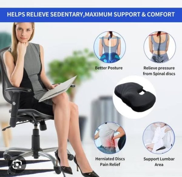Universal Car Seat Cushion | Hip Support Cushion | U Shape | Memory Foam,use for car,office and home - Image 2